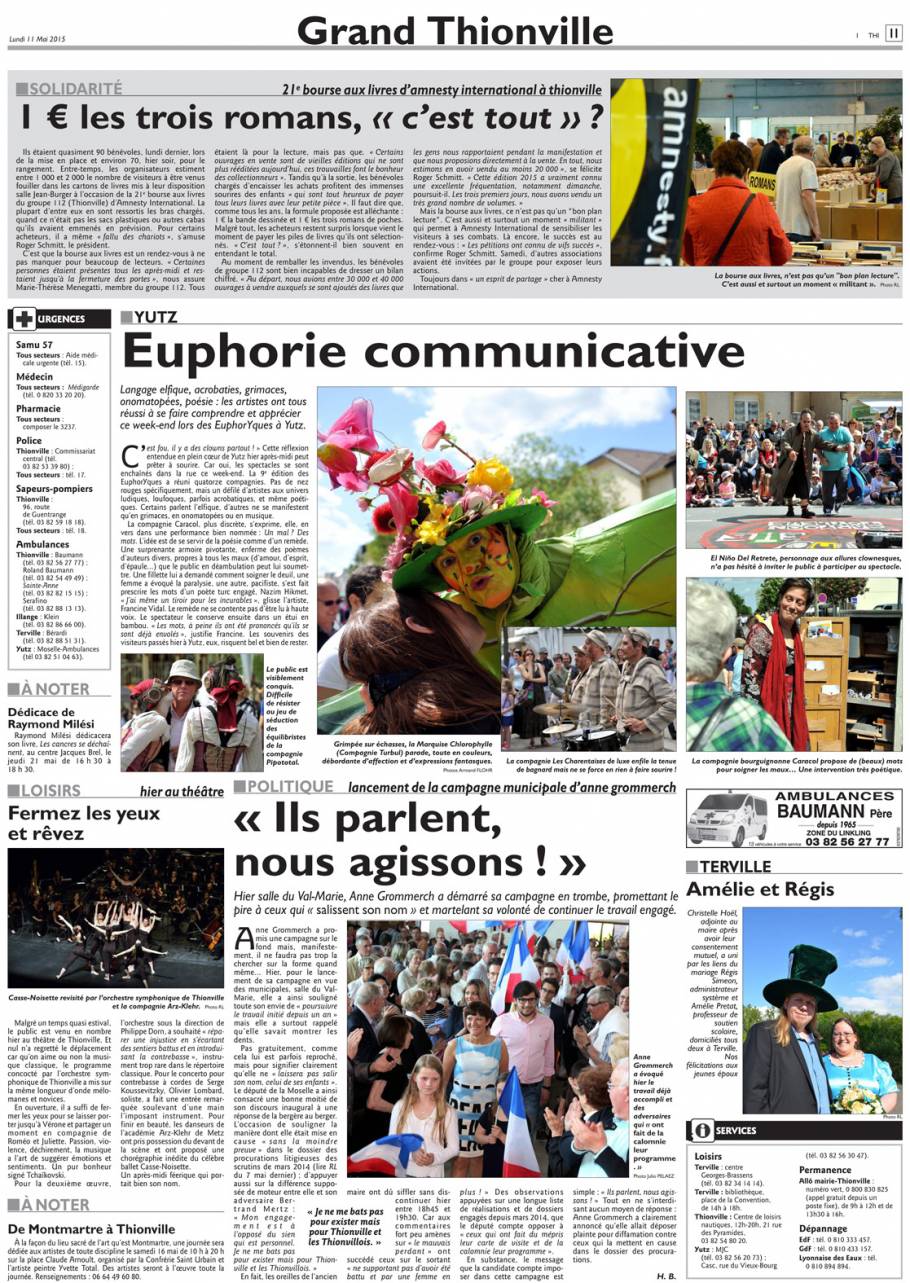 La Presse en parle - Marquise Chlorophylle les 9 et 10 mai à Yutz